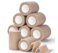 Atomuse caqui 8 rollos de Vendaje Autoadhesivo paquete de cinta adhesiva de 2,95 pulgadas de ancho x 5 yardas para tatuajes deportes de primeros auxilios artículos de tatuajes para mascotas