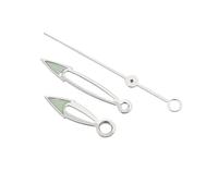 ATOMUSERLY 1 Juego de Agujas Huecas con luz Verde C3 for Movimiento NH34 35 36 38 70 SKX007(Shiny Silver)