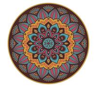 ATOMUSERLY Alfombra De Oración Antideslizante, Resistente A La Suciedad, Al Desgaste, Estilo Mandala, Redonda for Dormitorio, Sala Estar, Decoración del Hogar, 1 Ud(SA5683-SD,Diameter 260cm)
