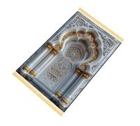 ATOMUSERLY Alfombra De Oración con Diseño Dorado Palacio En Relieve, Adoración Texturizada, Antideslizante Borlas for El Hogar, 1 Ud(60X110CM(2X3.6FT)