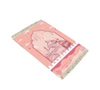 ATOMUSERLY Alfombra De Oración for Eid Al Fitr, Tapete Portátil con Estrella Rosa, Luna, Flor, Mezquita, Decoración del Hogar, 1 Ud(48X98CM(1.6X3.3FT)
