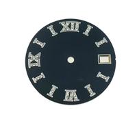 ATOMUSERLY Dial S con Logotipo de 28,5mm, Diamante Grabado, No Luminoso, Accesorios Reloj Calibre NH35/NH36, 1 ud(Black)