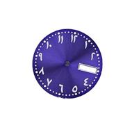 ATOMUSERLY Esfera de Reloj Antigua 28,5mm con Calendario Doble Luminoso Verde, Accesorio for Caras Ventana for Movimiento NH35 NH36, 1 ud(Blue)