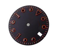 ATOMUSERLY Esfera de Reloj estéril Negra 29MM con Abertura for Fecha Marcas Naranjas aptas for NH35A NH36A MIYOTA 8215 821A ETA 2836 2824 Movimiento automático 1 Unidad(Dial fit NH35 NH36)