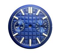ATOMUSERLY Esfera de Reloj Vk64, 30,5mm, sin Logotipo, 2 Ojos, cuadrícula, Doble Escala, Diario Luminoso Verde for reparación Movimiento VK64, 1 ud(Black)