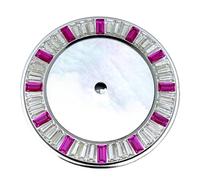 ATOMUSERLY Esfera del Reloj de 28,5mm Compatible con NH35 NH36 3/3, 8/4, 2 en Punto, Pieza Movimiento automático, Accesorios Borde Diamante, 1 ud(Black)