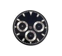 ATOMUSERLY Esfera del Reloj de 29,5mm Compatible con Pieza Movimiento VK63, Repuesto Luminoso Verde, 1 ud(Enamel Black White)