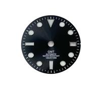 ATOMUSERLY Esfera GMT con Logotipo S de 29mm, Compatible Movimiento NH34, Accesorios Reloj Esfera Negra y Rayo Solar Luminoso Verde, 1 ud(W-D-781)