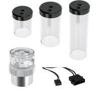 ATooi Bomba D5 18W Elevación de Flujo máximo 4 Metros 1260L/H/Bomba combinada D5 + depósito/Longitud 190 mm 230 mm 310 mm/Tanque de refrigerante (Color : ARY-sliverlack-Pump, Size : 130mm Rese