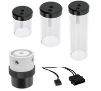 ATooi Bomba D5 18W Elevación de Flujo máximo 4 Metros 1260L/H/Bomba combinada D5 + depósito/Longitud 190 mm 230 mm 310 mm/Tanque de refrigerante (Color : POM-whiteblack-pump-01, Size : 130mm R