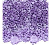Atopbb Cuentas de cera de sellado violeta, 600 cuentas de cera de color lila, kit de cuentas de sello de cera, perfecto para invitaciones de boda