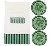 Atopbb - Palillos de cera para sellos de cera de 1,1 mm, color verde pino, 10 unidades, para cartas, tarjetas de felicitación, vino, manualidades, invitaciones de boda y fiestas (verde pino)