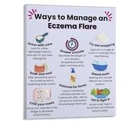Atopic Dermatitis Care Poster Eczema Skin Management Educational Guide for Home Bathroom and Clinic Waiting Room Decor(Framed,08x12inch(20x30cm))