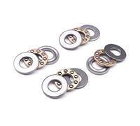 ATOPLEE 4pcs miniatura axiales de bolas de empuje Rodamientos 8x16x5mm F8-16M