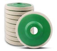 ATOPLEE Disco de rueda de pulido de lana, 10 ruedas de pulido de 115 mm de diámetro para amoladora angular de 4.5 pulgadas, rueda de pulido de fieltro de lana para metal, mármol, madera (diámetro del