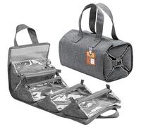 atorakushon Bolsa de maquillaje enrollable para colgar, kit de aseo personal, organizador de viaje con 4 bolsas de almacenamiento extraíbles para joyas, cosméticos, primeros auxilios, medicina,