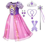 Atorcher Disfraces de princesa para niñas, vestido morado para niñas de 3 a 10 años, disfraz elegante para niños y niños pequeños, cumpleaños, Halloween, Día Mundial del Libro (3-4 años)