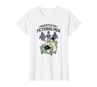 Atormentado por Hombres ficticios Lector de Romance La Lectura de Libros es Vida Camiseta gráfica económica, Mujer, Blanco, L
