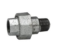 Atornillado 331, sellado plano, IG/AG, Rp/R 1 1/2, junta NBR, velocidad de funcionamiento. -20 °C hasta 200 °C, fundición maleable negra.