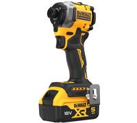 Atornillador de impacto a batería dewalt 18v brushless - 2 baterias : 2 baterías xr li-ion 5ah - cargador multi-voltaje xr, retención magnética de puntas, pinza para cinturón, maletín tstak - dcf850p2