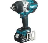 Makita - DTW1002RTJ - Atornilladora con impacto con 2 baterías, Li-Ion, 18 V, 5 ah, 1000 nm, M12-M30, iluminación led, motor sin escobillas, caja especial