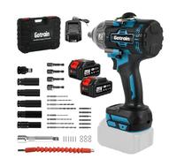 Atornillador de impacto con batería de 1200 Nm, con 2 baterías de 4000 mAh, 3 en 1 1/2, sin escobillas, destornillador con llave de tubo, taladro, puntas de destornillador, barra de extensión de 125