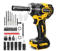 Atornillador de impacto inalámbrico compatible con batería Makita de 18 V, sin escobillas, 700 Nm, destornillador de impacto giratorio de alto par de torsión, llave de impacto de 1/2 pulgadas con 43