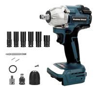 Atornillador de impacto inalámbrico compatible con Bosch GBA 18 V | 550 Nm, llave sin escobillas con adaptador de llave de vaso (sin batería)