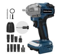 Atornillador de impacto inalámbrico compatible con Bosch GBA 18 V | 550 Nm, llave sin escobillas con adaptador de llave de vaso (sin batería)
