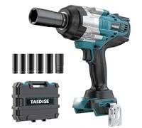 Atornillador de impacto inalámbrico compatible con Makita 18 V (sin batería) - 2300 N.m, atornillador de impacto giratorio sin escobillas de 1/2 pulgadas con 4 marchas, luz LED y 6 llaves de impacto