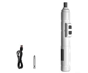 Atornillador Inalámbrico 1300mAh Recargable USB(White) | ergonómico, mango , reduce fatiga, uso prolongado, tareas delicadas hogar