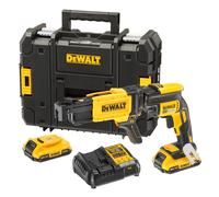 DEWALT DCF620D2K-QW - Atornillador panel de yeso sin escobillas XR 18V, Batería Li-Ion 2.0Ah y Cargador rápido de tornillos, Incluye maletín TSTAK