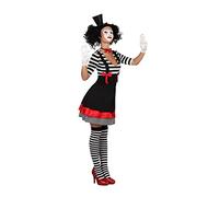 Atosa | Disfraz de Mimo para Mujer Adulta | Incluye Vestido Clásico Blanco y Negro y Pajarita | Ideal para Carnaval, Halloween y Eventos Temáticos | Diseño Cómodo | Disfraces para Adultos | Talla XL