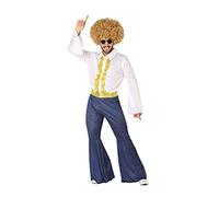 Atosa | Disfraz de Disco Años 70 Adulto | Traje Fiesta para Hombre | Incluye Pantalón Imita Vaqueros, Camiseta Blanca y Cinturón Dorado | Ideal para Carnaval, Fiestas | Disfraces Adultos | Talla XS-S