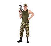 Atosa-61627 Atosa-61627-Disfraz Militar- ADOLESCENTE- Hombre- verde, Color (61627) , color/modelo surtido
