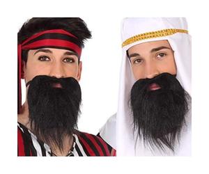 ATOSA barba negra espesa con bigote para pirata o árabe