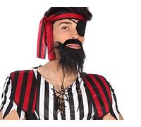 ATOSA barba negra larga con trenzado para disfraz de pirata