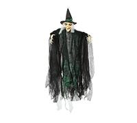 ATOSA bruja colgante con luz y vestido negro verde 100 cm para decoración