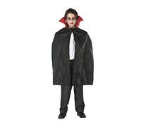 ATOSA capa corta negra con cuello rojo de 70cm para niños o disfraces ligeros adolescente