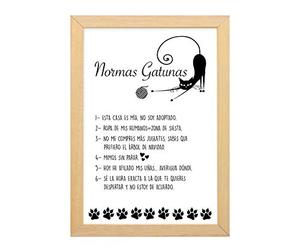 ATOSA cartel decoración normas gatunas 35*25 cm