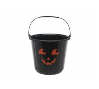 ATOSA cubo calabaza negro de 16 x 18 cm con cara sonriente