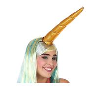 ATOSA cuerno de unicornio gigante dorado de 34cm para disfraces fantásticos
