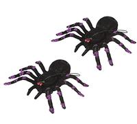 ATOSA decoración arañas negro-lila 6,5cm halloween 2 uds