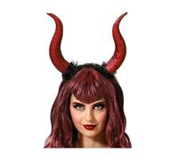 ATOSA diadema con cuernos gigantes rojos de diablo halloween