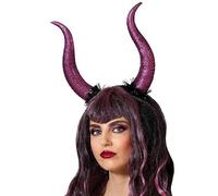 ATOSA diadema halloween cuernos morados brillantes mujer adulto