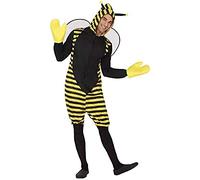 Atosa | Disfraz Abeja para Hombre y Mujer | Incluye Mono Amarillo con Capucha, Alas y Guantes | Disfraz Original y Divertido para Adultos | Carnaval, Halloween y Fiestas Temáticas | Amarillo | M-L
