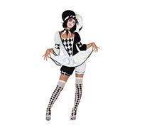 Atosa disfraz arlequin mujer adulto blanco y negro M