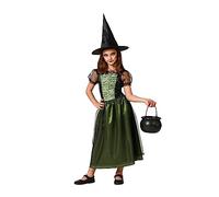 Atosa disfraz bruja verde con sombrero niña infantil 3 a 4 años