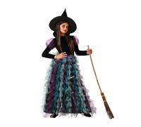 Atosa disfraz bruja verde vestido niña con sombrero 5 a 6 años