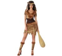 Atosa | Disfraz Cavernícola Mujer Adulto Neandertal | Incluye Vestido, Cubrecalzados y Cinta para el Pelo | Traje Prehistórico de Calidad y Cómod | Para Carnaval, Fiestas Temáticas y Halloween | M-L